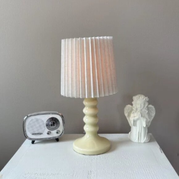 Mini Stick Table Lamp with Pleated Shade - Brand New - Picture 2 of 6